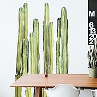 Vista 1 de Calcomanías de pared de cactus para despegar y pegar, calcomanías de pared de cactus de 11 x 35 pulgadas para dormitorio, calcomanías de pared