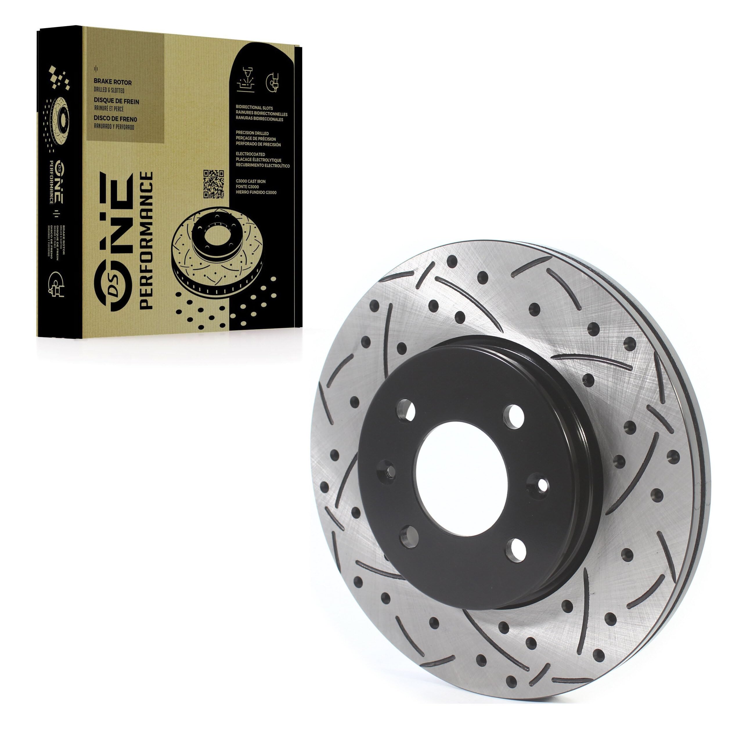 でかお DS-One Front Coated Drilled Slotted Disc Brake Rotor (1 Piece Only
