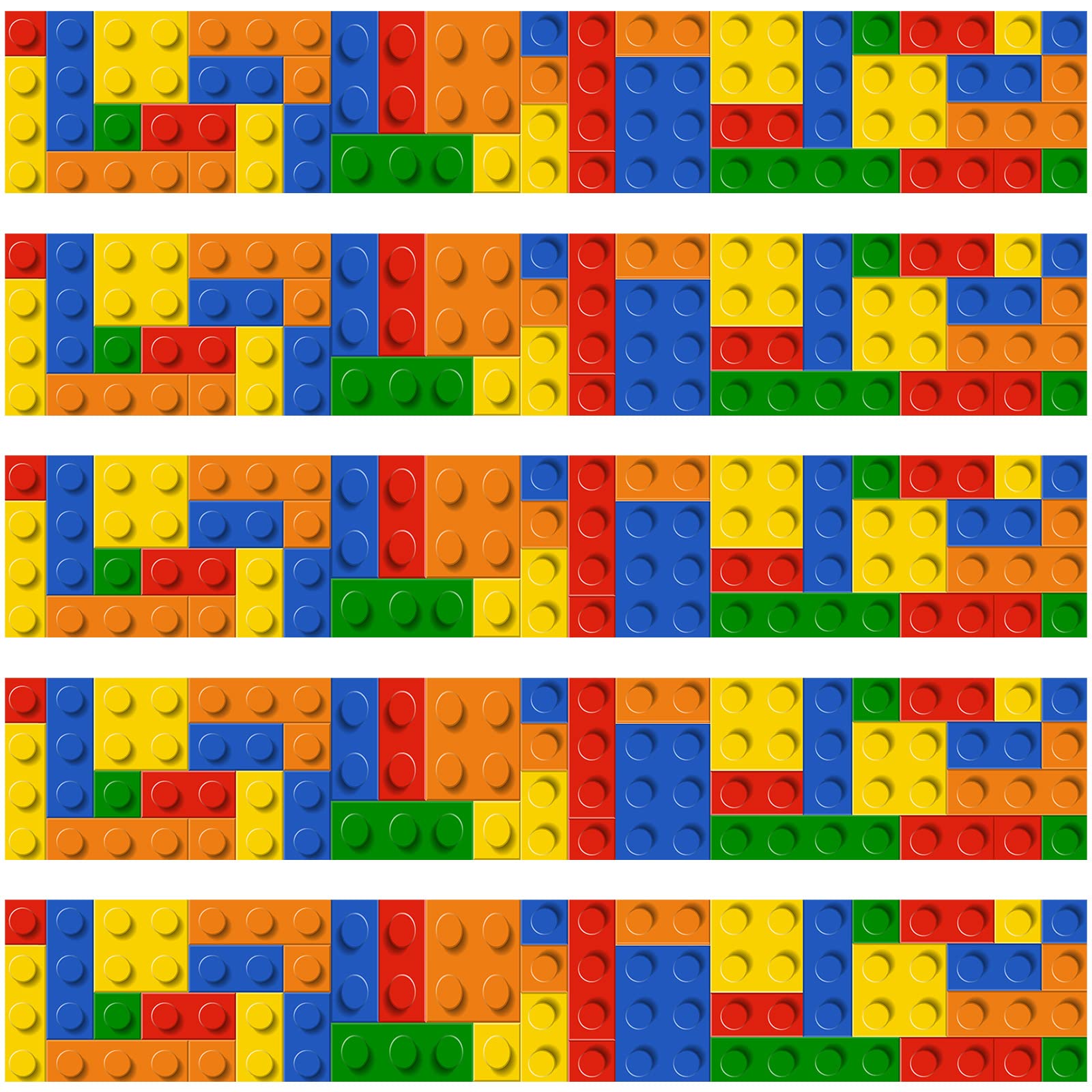 SherrBuilding Block Bulletin Board Borders Colorful Classroom Borders Trim for Bulletin Board School Nursery Room Chalkboard Whiteboard Decoration(50 Pcs)