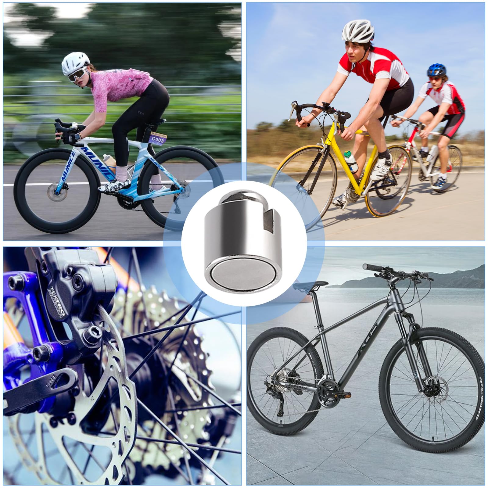 Aimants de Rechange Argent pour Rayons 2 Pièces, Compatible Yamaha, Accessoire Vélos Électriques VTT Pedelec