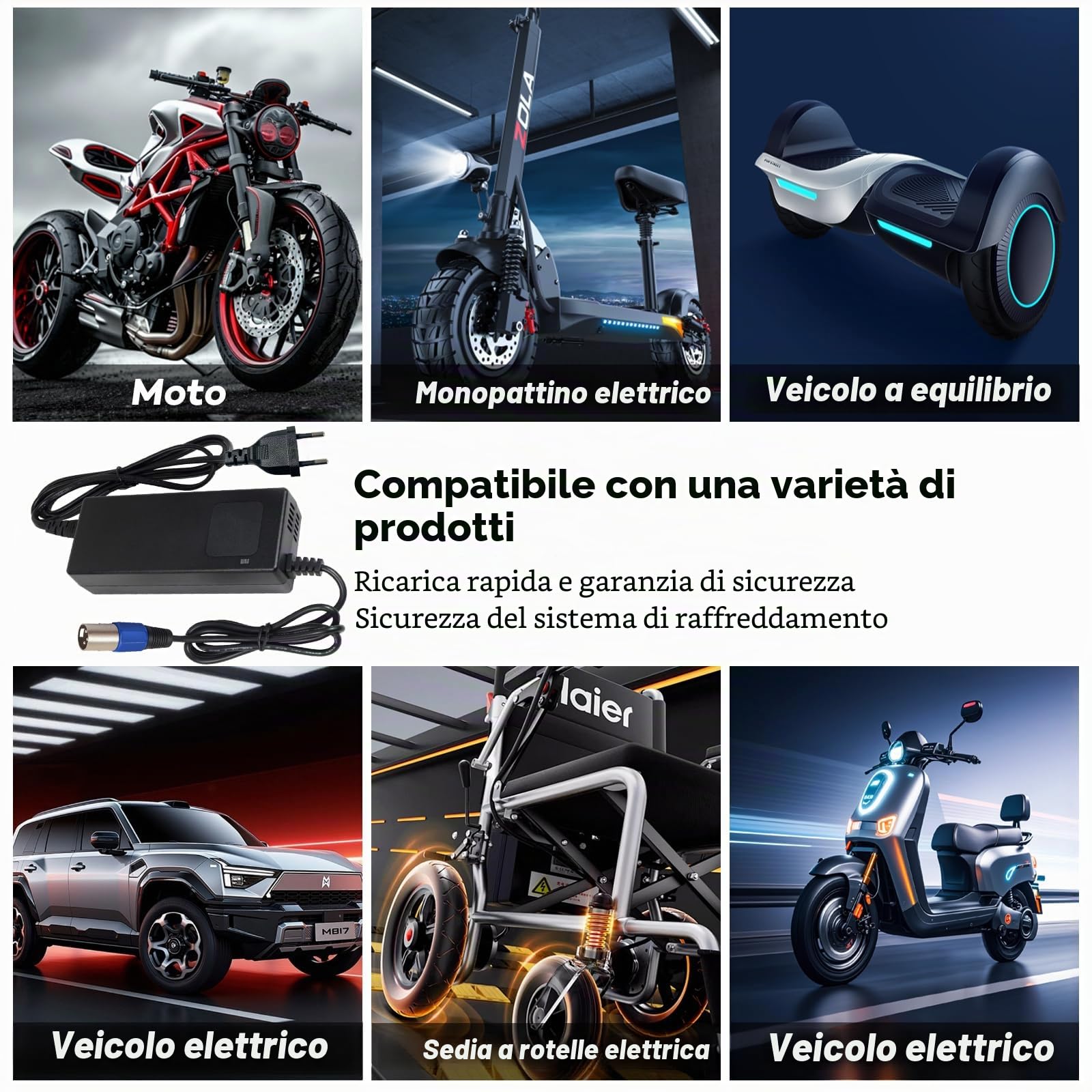 Caricabatterie Batteria agli ioni di litio 24 V, per sedia a rotelle elettrica, scooter elettrico, bici elettrica, 29,4 V, 4 A, adattatore di alimentazione Rapid Charger Fan Cooling Connettore XLR