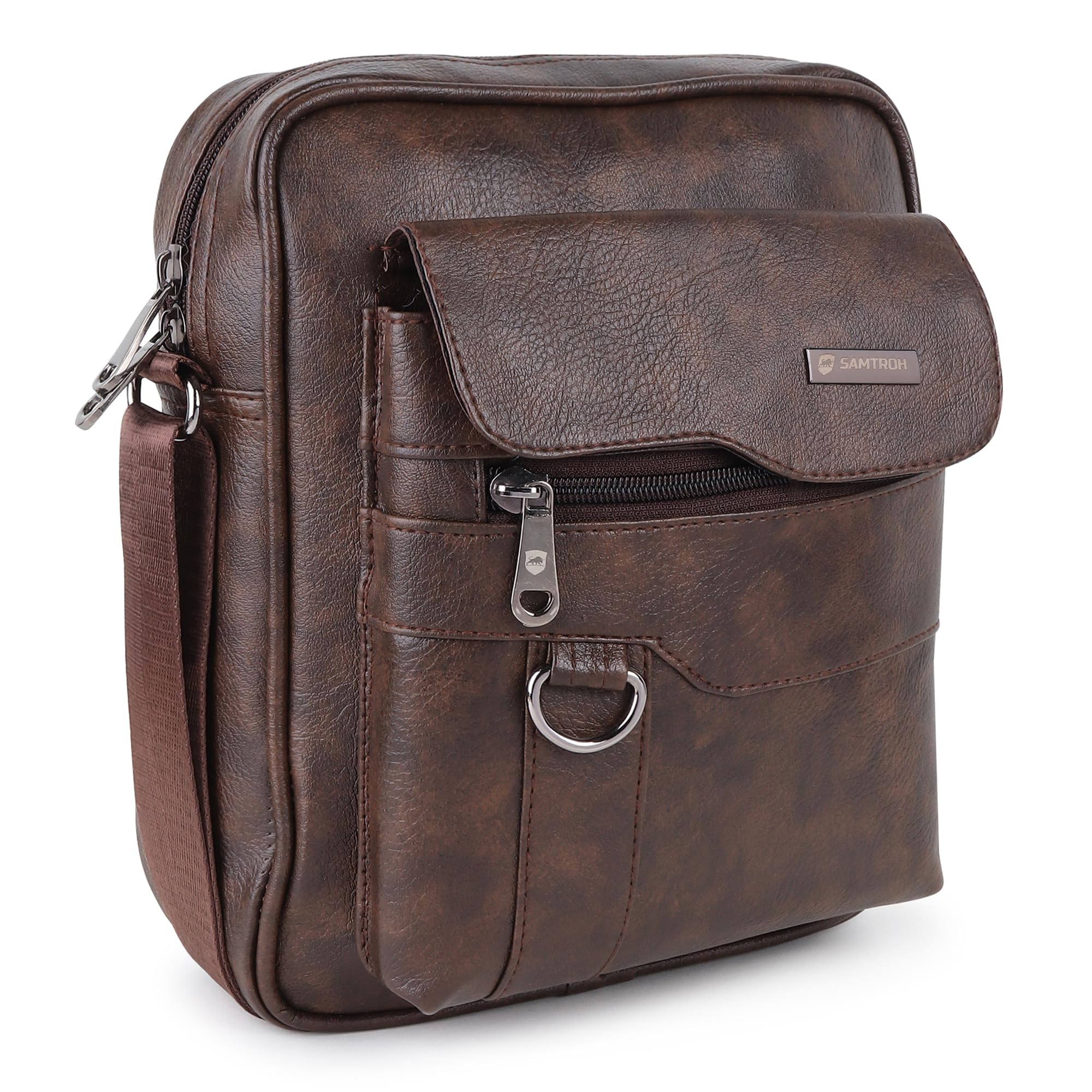 Vegan Leather Small Sling Bag for Men | Chest Slinger bag | Crossbody Bag| Side Bag Men | Mini Leather Slings | Corporate Gift Item | Passport Sling-image-17