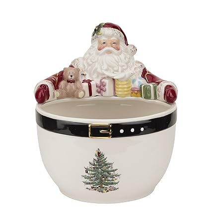 Spode Christmas Tree Santa Nut Bowl, Multicolor