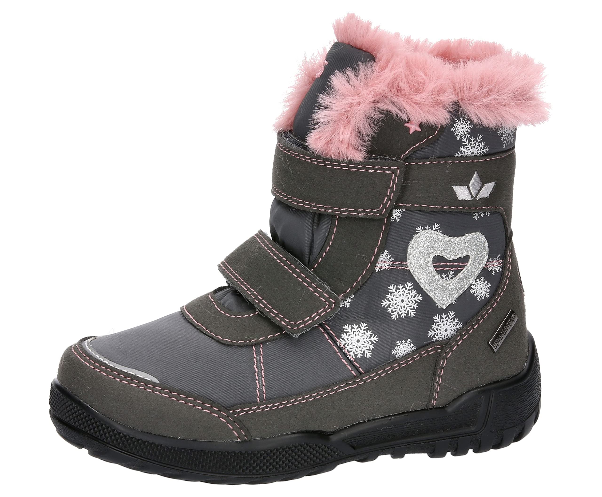 Lico Antonia V Snow Boot, Grey/Pink, 9 UK Child