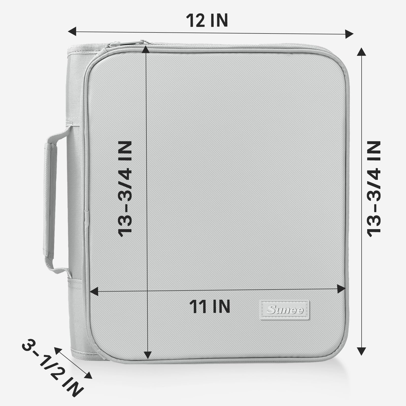 SUNEE Borsa per raccoglitori con cerniera con manico, anello a 3 anelli da 5 cm, capacità di 500 fogli, include tasca con cerniera, cartella portadocumenti espandibile con 5 schede, raccoglitore