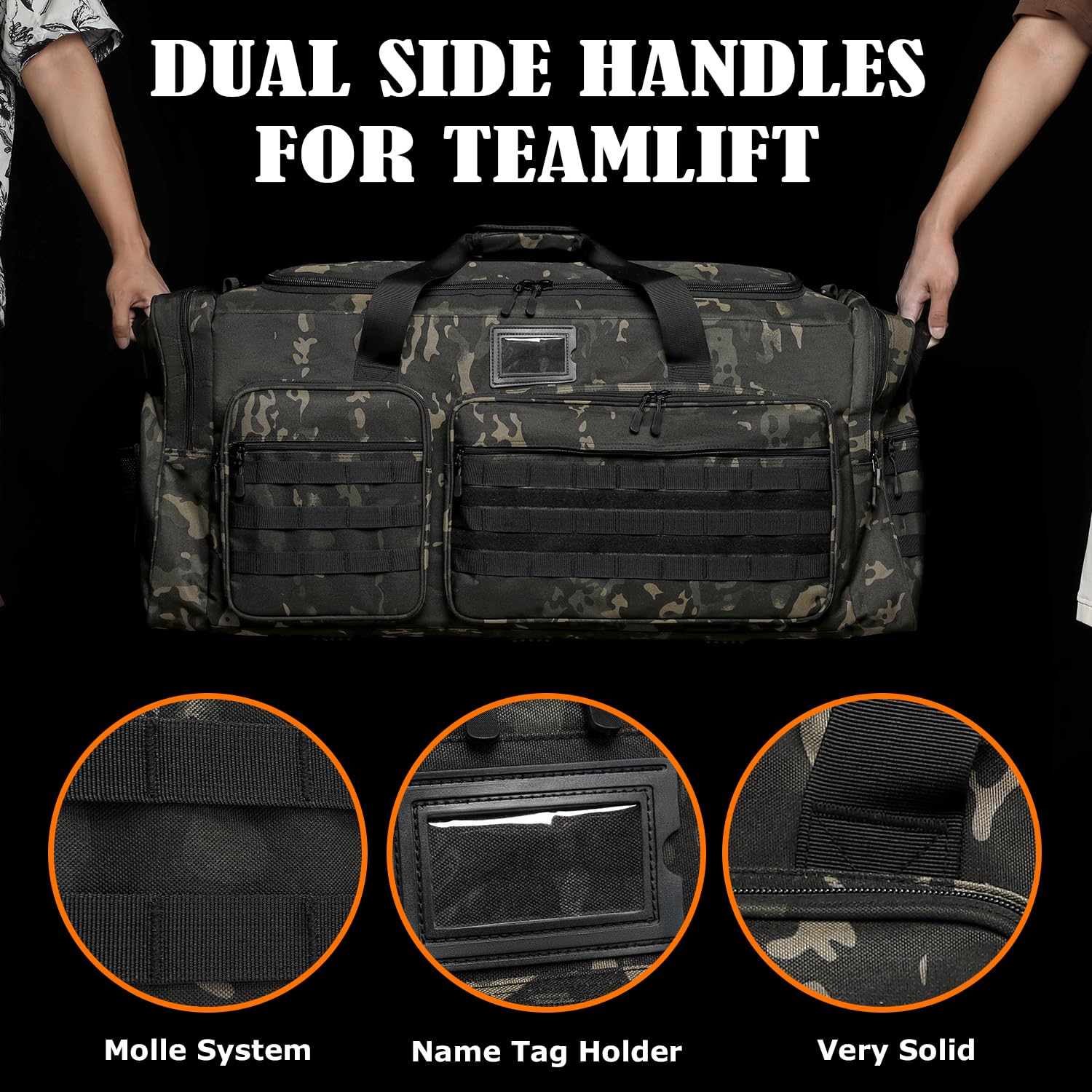 Bolsa de lona extra grande para hombre, bolsa de lona resistente para viajes, bolsa grande para equipo deportivo de gimnasio para hockey, fútbol, fútbol, béisbol, baloncesto y entrenamiento de equipo