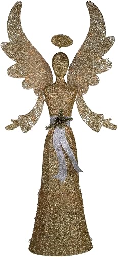 Northlight Lighted Angel Christmas Decoration, 68", Golden