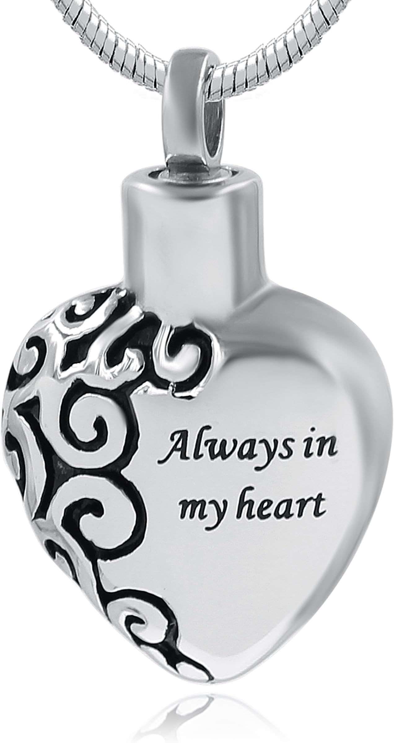 CuteLover Hufan Always in My Heart Cremation Urn Necklace for Ashes