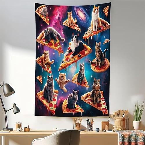 Miniatura 52 de Ambesonne Tapiz de fantasía, paisaje de fantasía con reloj, rayos de cielo de ensueño desde el techo, arte ficticio, colgante de pared ancho para