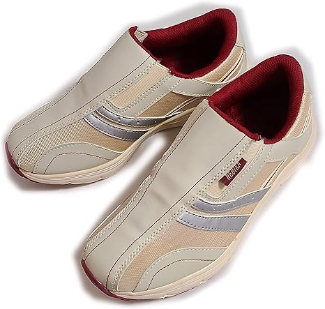 Amazon Co Jp スニーカー レディース ひもなし スリッポン ゆったり 幅広 ワイド 軽量 運動靴 健康靴 メッシュ レザー シニア ウォーキングシューズ ベージュ ローズ レッド 23 5cm Rebika ホーム キッチン