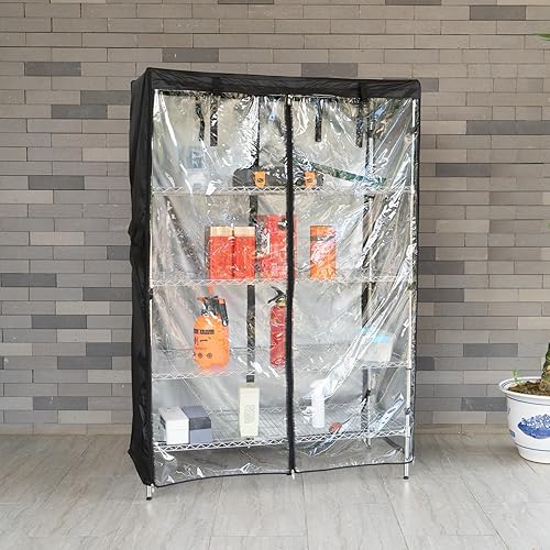 Miniatura 6 de Aacabo Cubierta de estante impermeable, cubierta de unidad de almacenamiento a prueba de polvo, cubierta protectora con cremallera, se adapta a