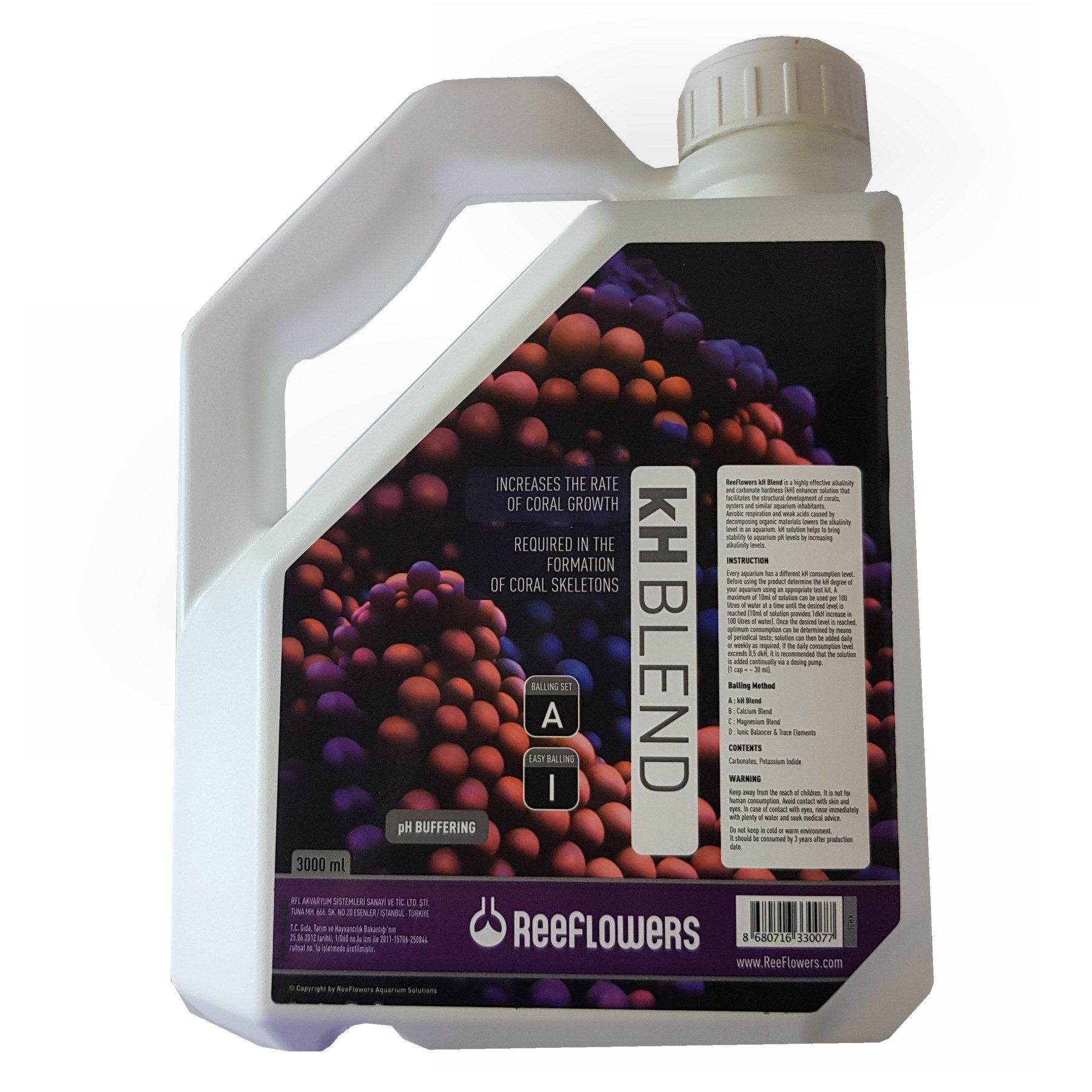 Reeflowers KH BLEND - RAISE ALKALINITY IN MARINE AQUARIUM, 3000ml