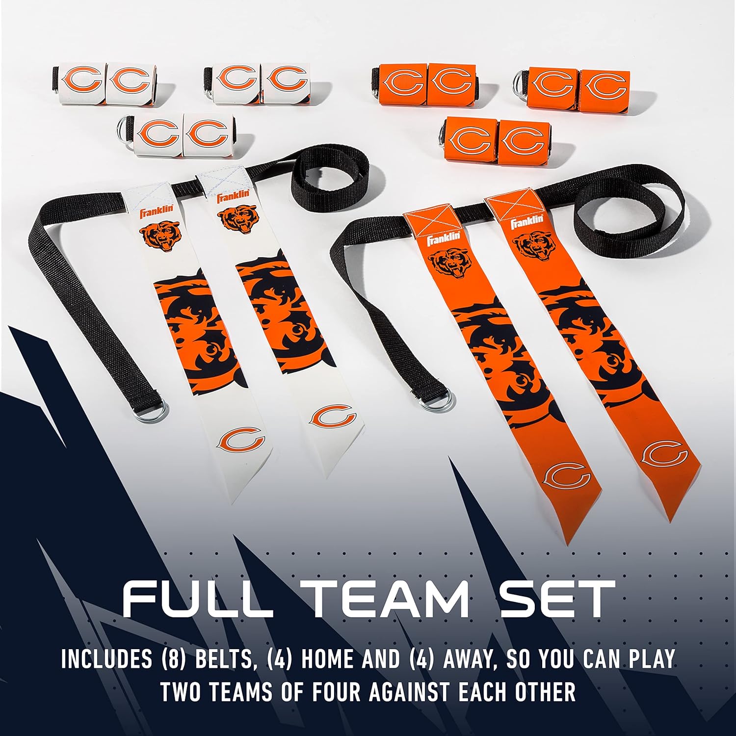 Franklin Sports NFL Team Flag Football Sets - Belts + Flags - Kids + Adults - Fits Up to 36" Waist - NFL Licensed