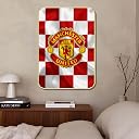 Livin'luxe Manchester United FC Wall Art | Red & White Checkerboard Painting with Iconic Club Crest | Premium Framed Football Decor (13 x 19 Inch) MG01-551 gallery image