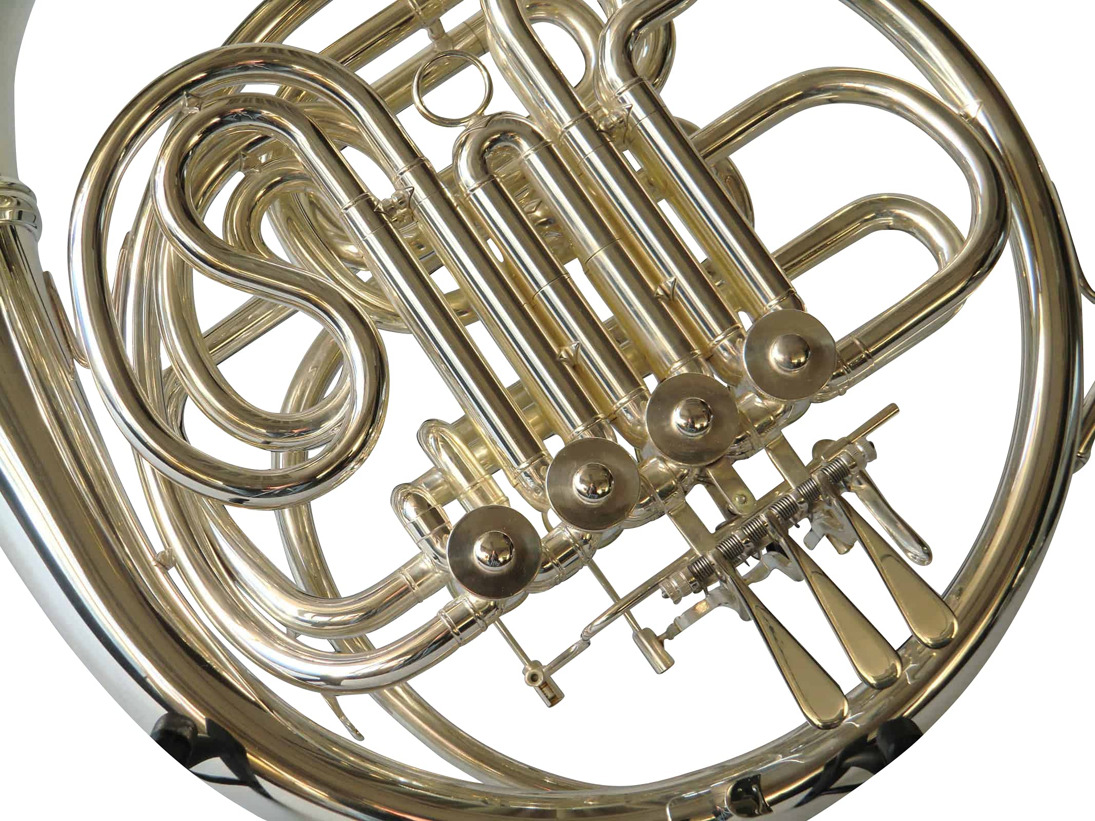 Waldhorn/Doppelhorn/French Horn in Bb/F, echt versilbert, inkl. Luxus-Hartschalenkoffer und Zubehör, Neu