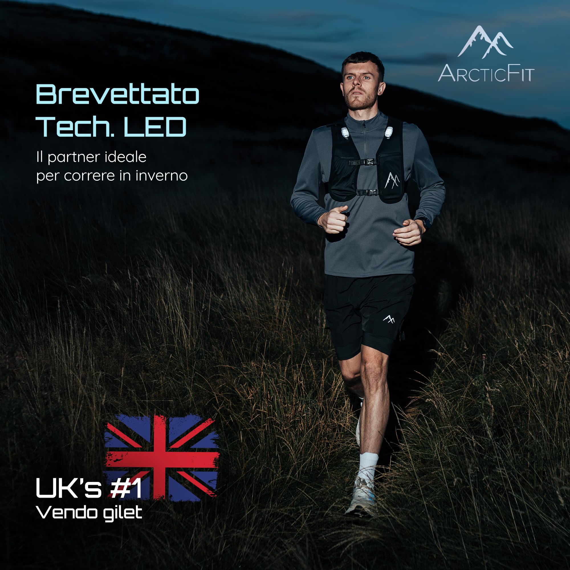 ArcticFit LED Running Vest - Adjustable Unisex Reflective Vest with Phone Holder and Storage - Lightweight and Durable Running Backpack Alternative - Hydration Vest
