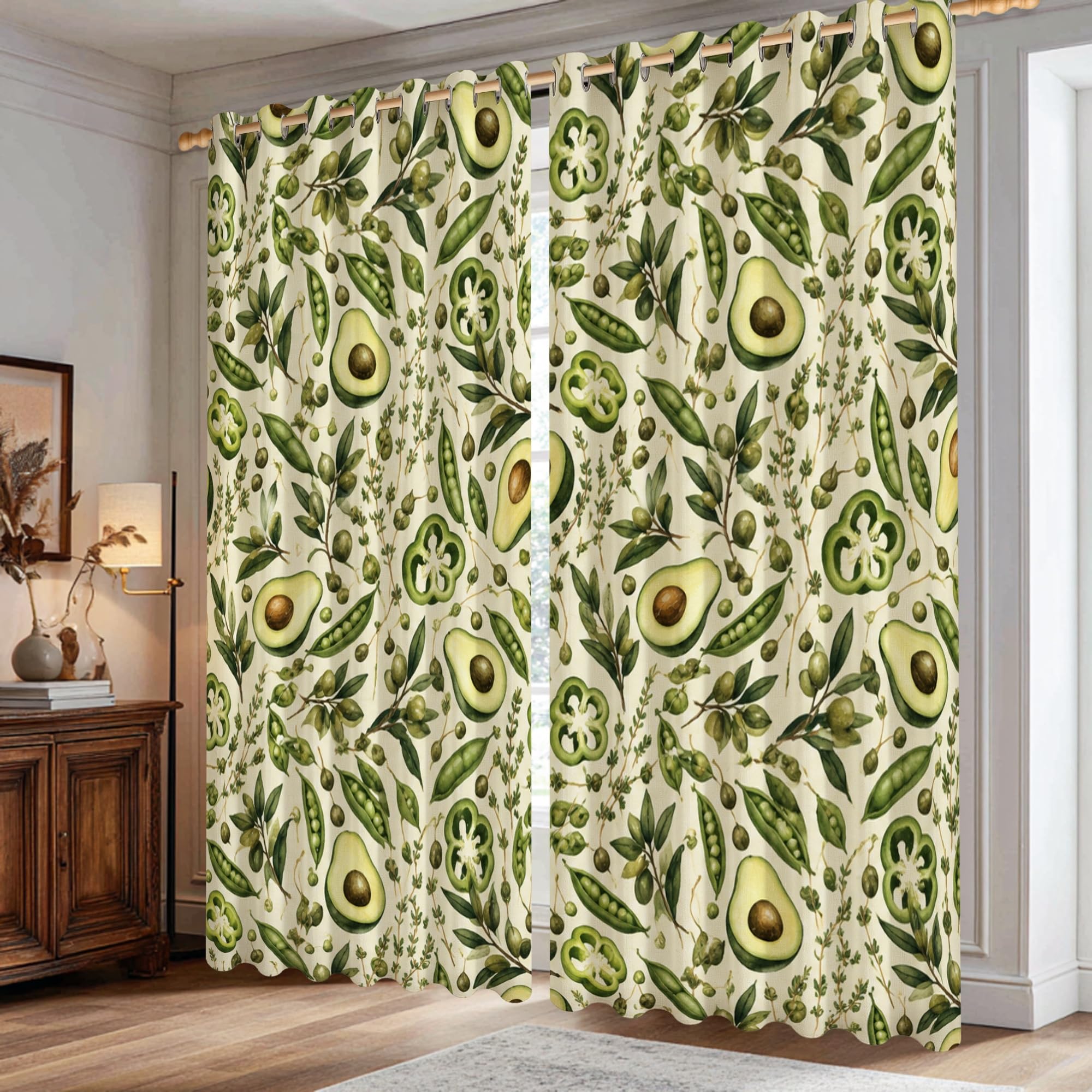 Rideaux occultants anti lumière pour chambre et salon motif avocat