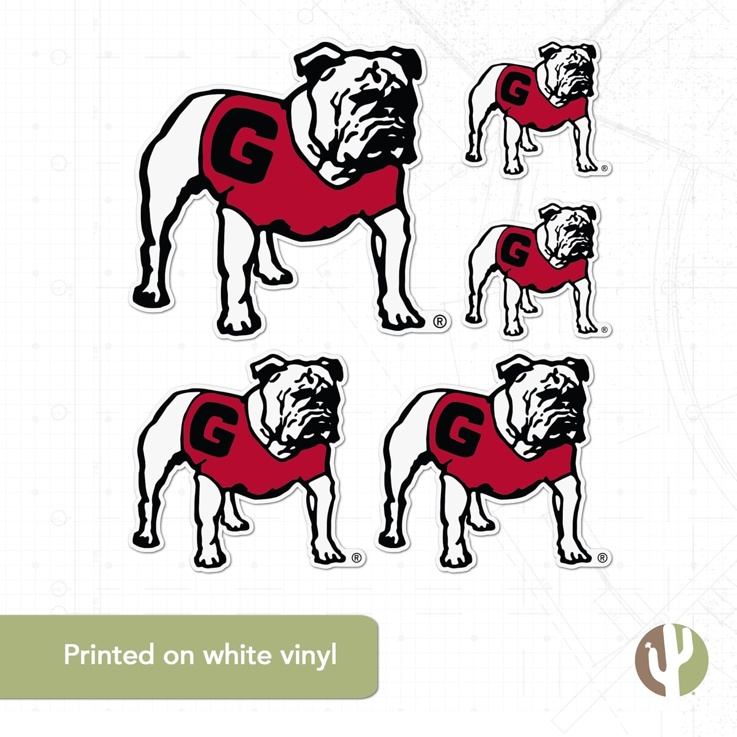 Desert Cactus University of Georgia Sticker Bulldogs UGA Dawgs Vinyl Decals Laptop Water Bottle Car Scrapbook Sheet T3 (Type 3-7) - Image 5