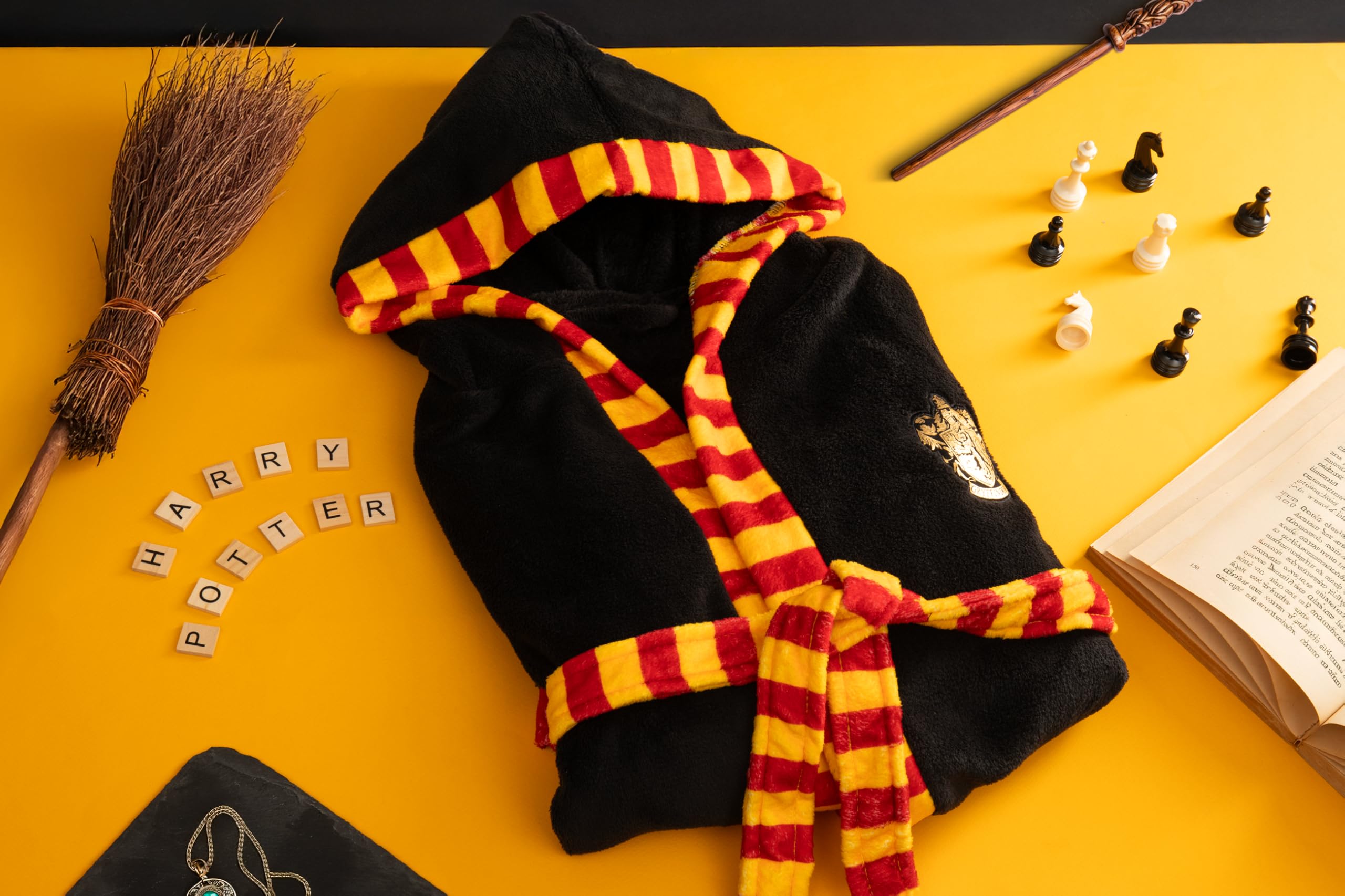 Harry Potter Szlafrok dziecięcy | polarowy szlafrok dla dzieci | z kapturem | również jako zestaw z workiem gimnastycznym | dla chłopców lub dziewczynek