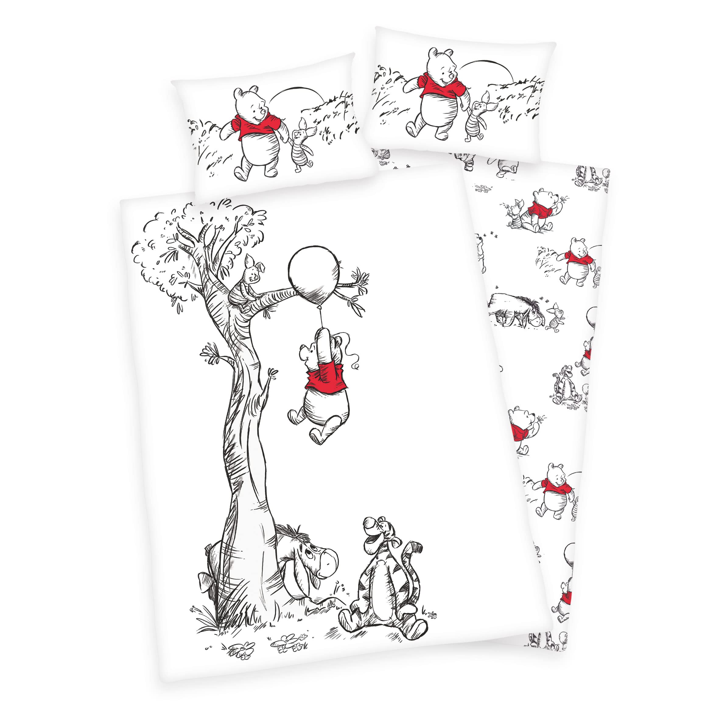 Parure De Lit Bébé 3 Pièces Arle-Living | Motif Ourson Réversible | Housse 100x135cm + Drap-Housse 70x140cm