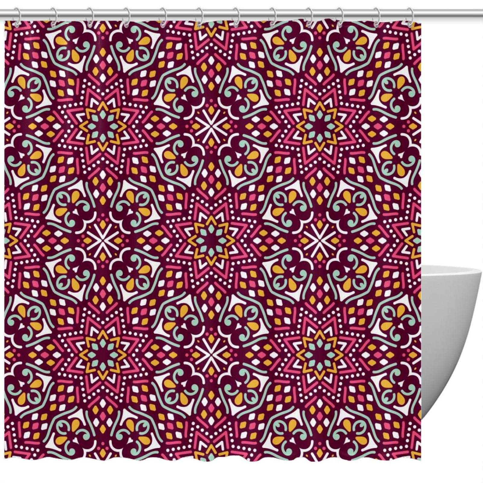 Rideau de douche Mandala crée une ambiance spa relaxante dans votre bain