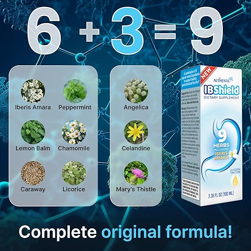 Miniatura 2 de IBShield Tintura 3.4 fl oz | 6+3=9 hierbas | Iberis Amara, menta, manzanilla, bálsamo de limón, alcaravea, regaliz, angélica, celidonia y cardo de