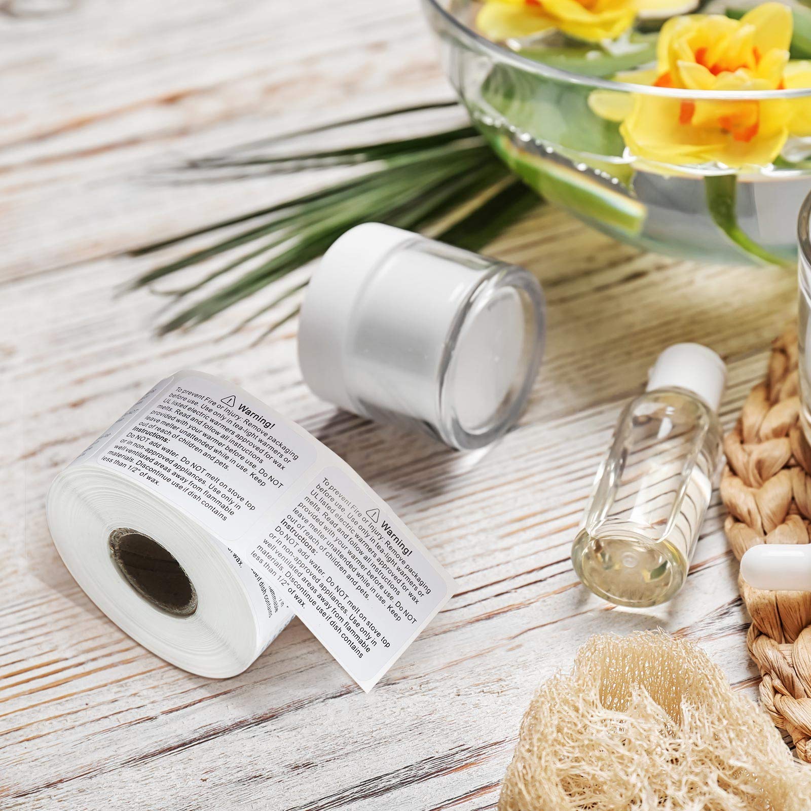 1000 Pieces Wax Melt Warning Labels Candle Warning Stickers Waterproof