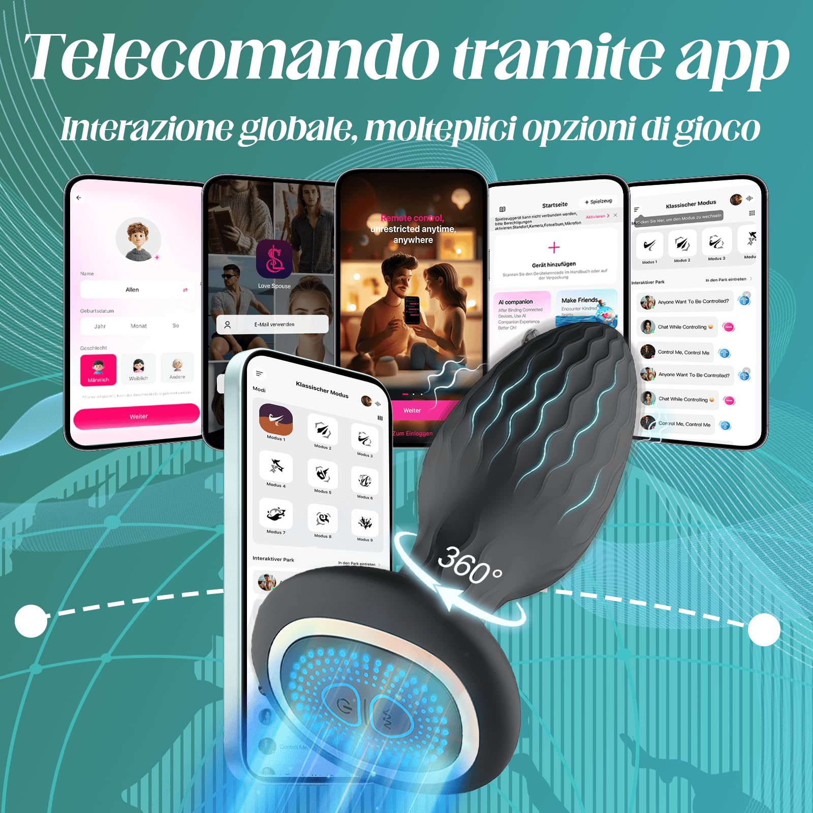Vibratore Anale, Stimolatore Prostata, Vibratoreper Uomo Professionale Plug Analesex Toy Dilatatore Ano per Uomo Vibratoreper Donna Analesex Toy Telecomando Sex Toys Sessuali per Uomini