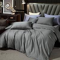 Vista 42 de MooMee Queen Duvet Cover Set, 100% Extra Long Staple Cotton 600 Thread Count Sateen Silky Soft Breathable Durable Luxury Hotel Quality Bedding Set