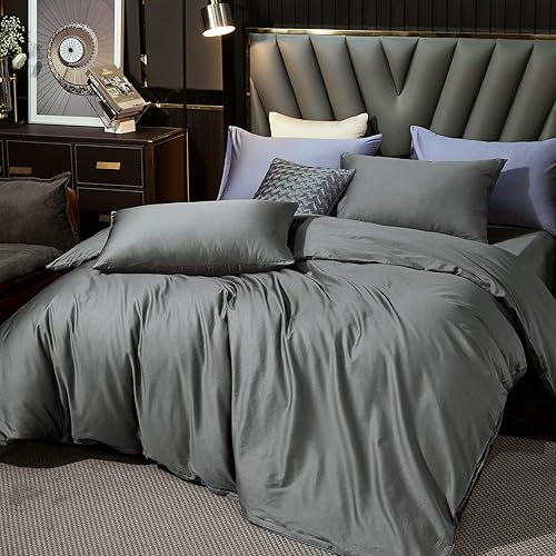 Miniatura 42 de MooMee Queen Duvet Cover Set, 100% Extra Long Staple Cotton 600 Thread Count Sateen Silky Soft Breathable Durable Luxury Hotel Quality Bedding Set