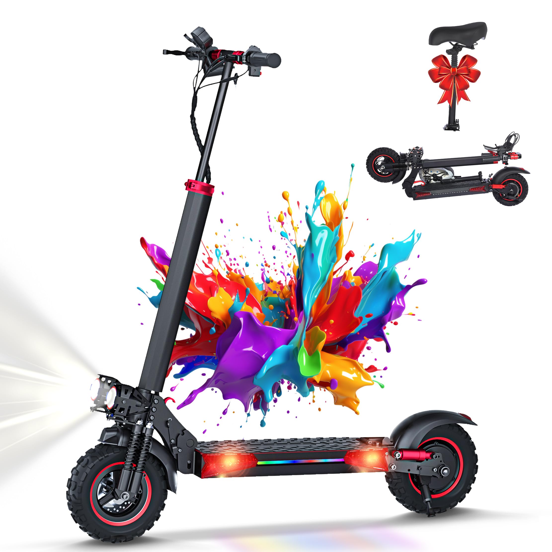 OOTD J11 MAX Patinete Eléctrico Adulto, Motor 1200W & Batería 48V 18Ah hasta 53 km de Autonomía, 11" Patinete Eléctrico Todoterreno Doble Suspensión Frenos Dobles & Pantalla LCD