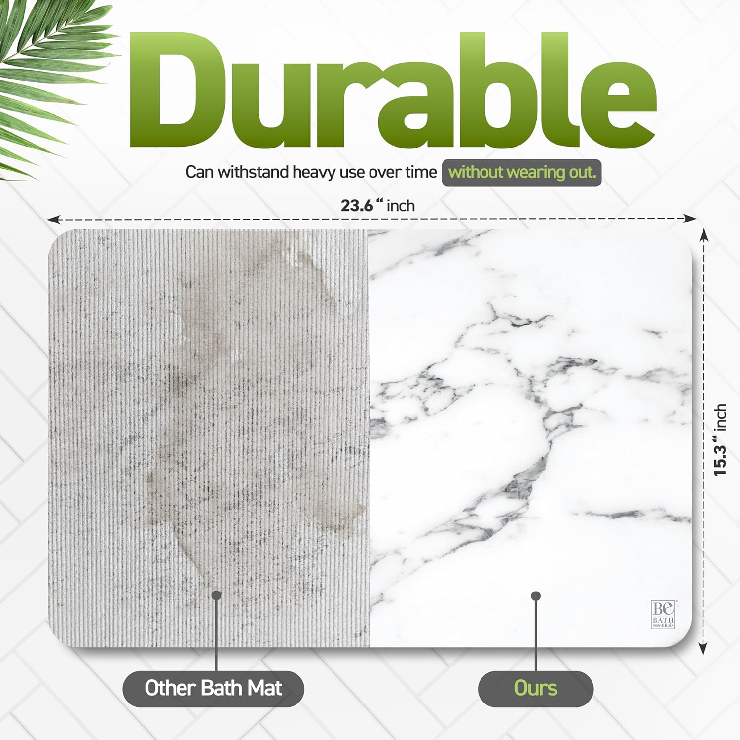 Stone Bath Drying Mat | Diatomaceous Earth Shower Mat | Non-Slip | Super Absorbent | Quick Drying | Bathroom Floor Mat, Natural, Easy to Clean (Onyx Marble, 23.5" x 15.25")