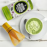 Vista 6 de Batidor de té verde matcha prémium – 100 puntas – MATCHAMAKA tradicional japonés de bambú matcha – té verde, leche matcha, polvo ceremonial matcha