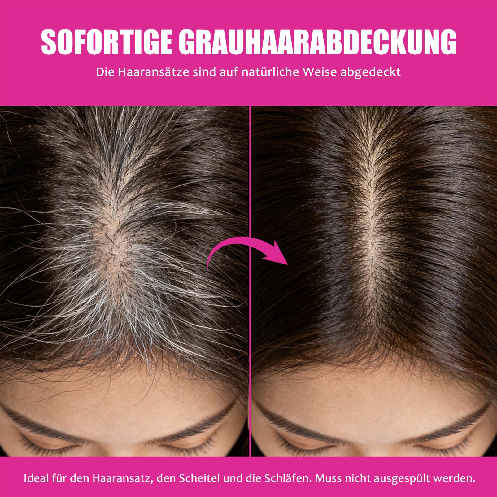 Root Cover Up Stick 2 w 1, natychmiastowe pokrycie siwych włosów, kolor brązowy, korektor do linii włosów, wodoodporna farba do włosów, korzenie i boki, łatwe zastosowanie
