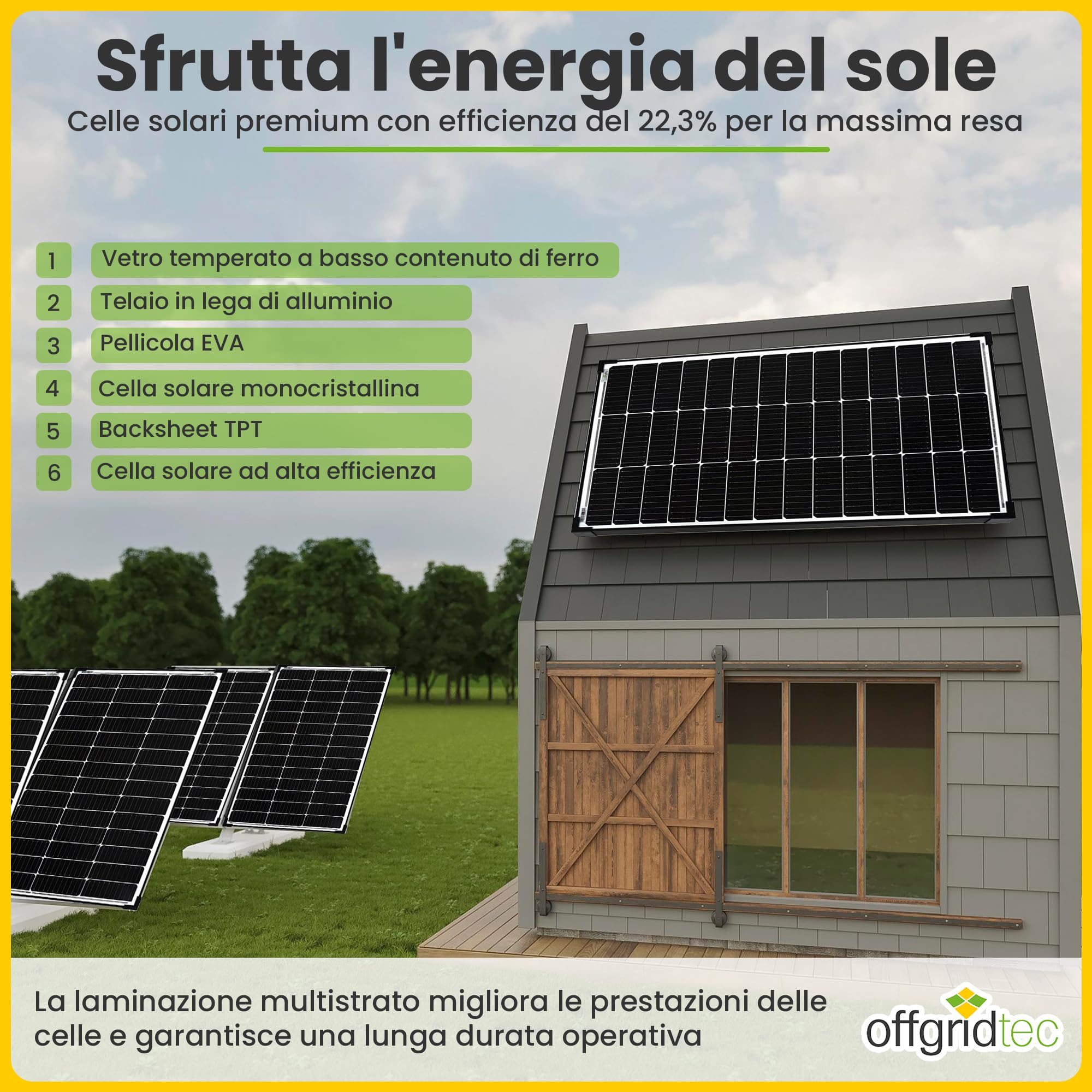 Offgridtec Autark Pro XL Impianto Solare 600 W, 3000 W AC, 2 Batterie LiFePO4 200 Ah, Regolatore MPPT con Display, Plug & Play, Inverter a Onda Sinusoidale, USB, per Camper Off-Grid