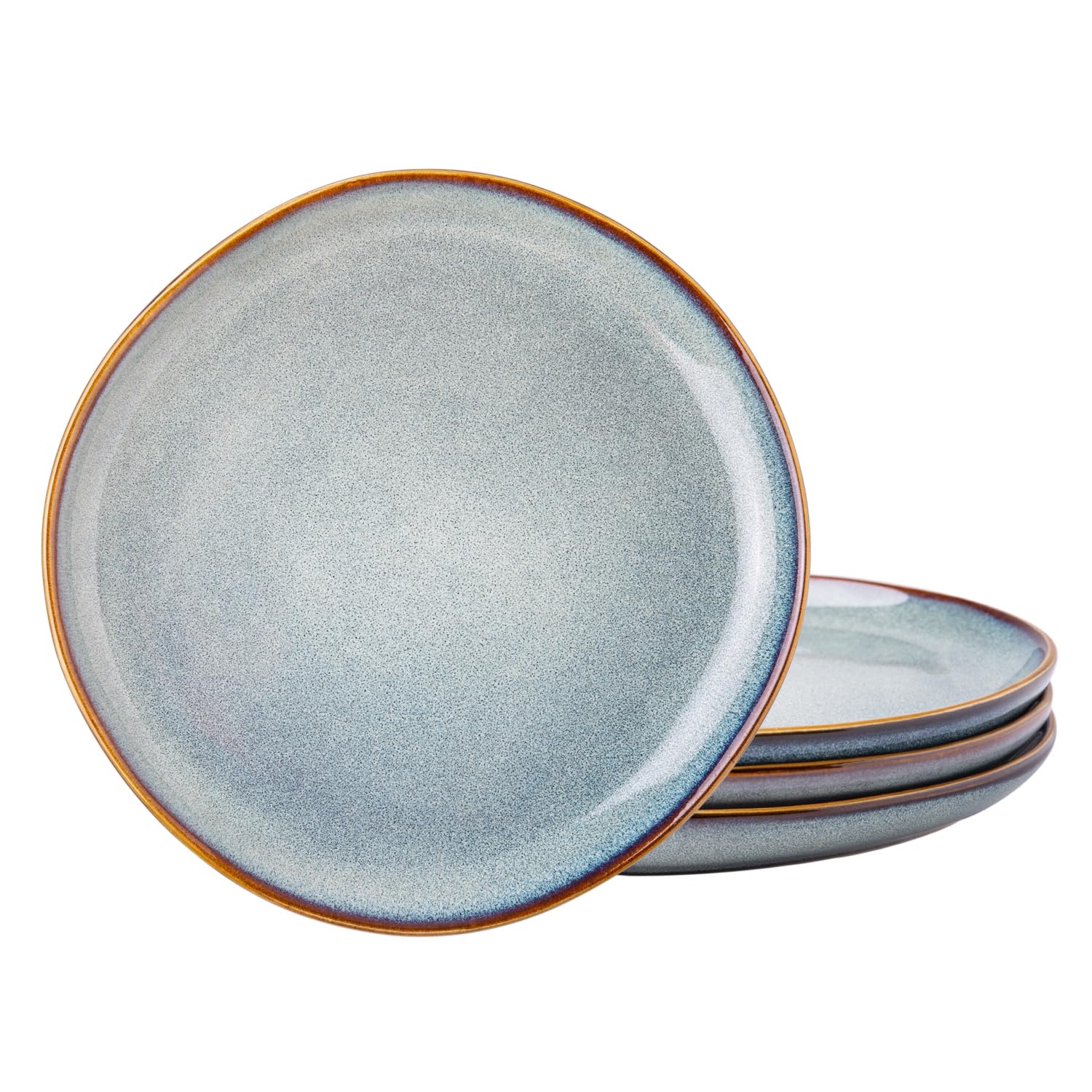 AmorArcCeramic Plates Set of 4, 8.5 Inch Handmade Reactive Glaze Stoneware Plates set for Dessert, Salad, Appetizer, Small Dinner Plates, Microwave & Dishwasher Safe, Scratch Resistant