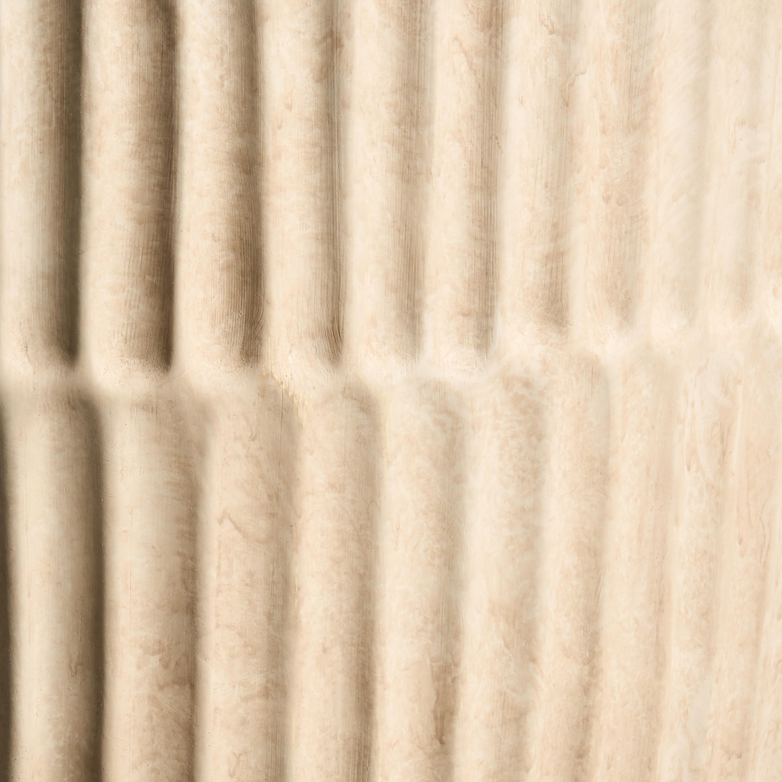 Beliani Maceta para Exterior e Interior de Mezcla de Arcilla y Fibras Redonda 36 x 36 x 50 cm Alta Pintada Beige Claro Poros