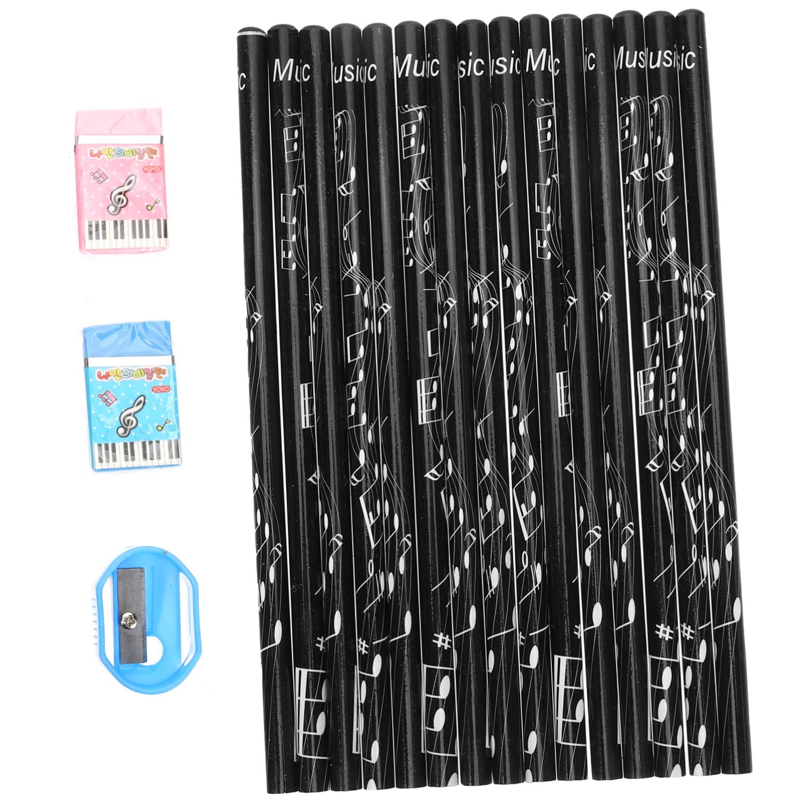 Homoyoyo 36 Pièces Lot de Crayons Bois pour Garçon Fille Motif Notes de Musique Crayons Scolaires Créatifs pour Danniversaire et Fournitures de Classe