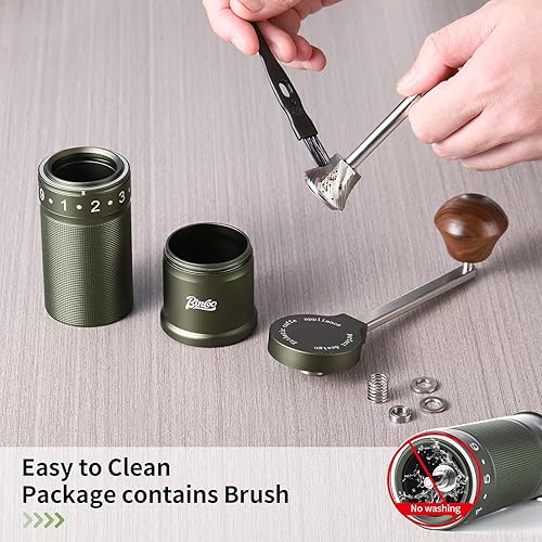 Miniatura 8 de Bincoo Molinillo de café manual con mango plegable, molinillo de café de mano con ajuste externo con rebabas de acero, compacto y portátil para el