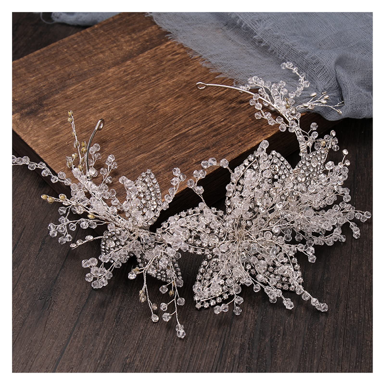 Couleur argenté de Luxe Mariage des Cheveux Accessoires de Cheveux de mariée à la Main (Metal Color : Silver)