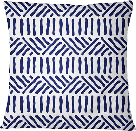 blue geometric pillow