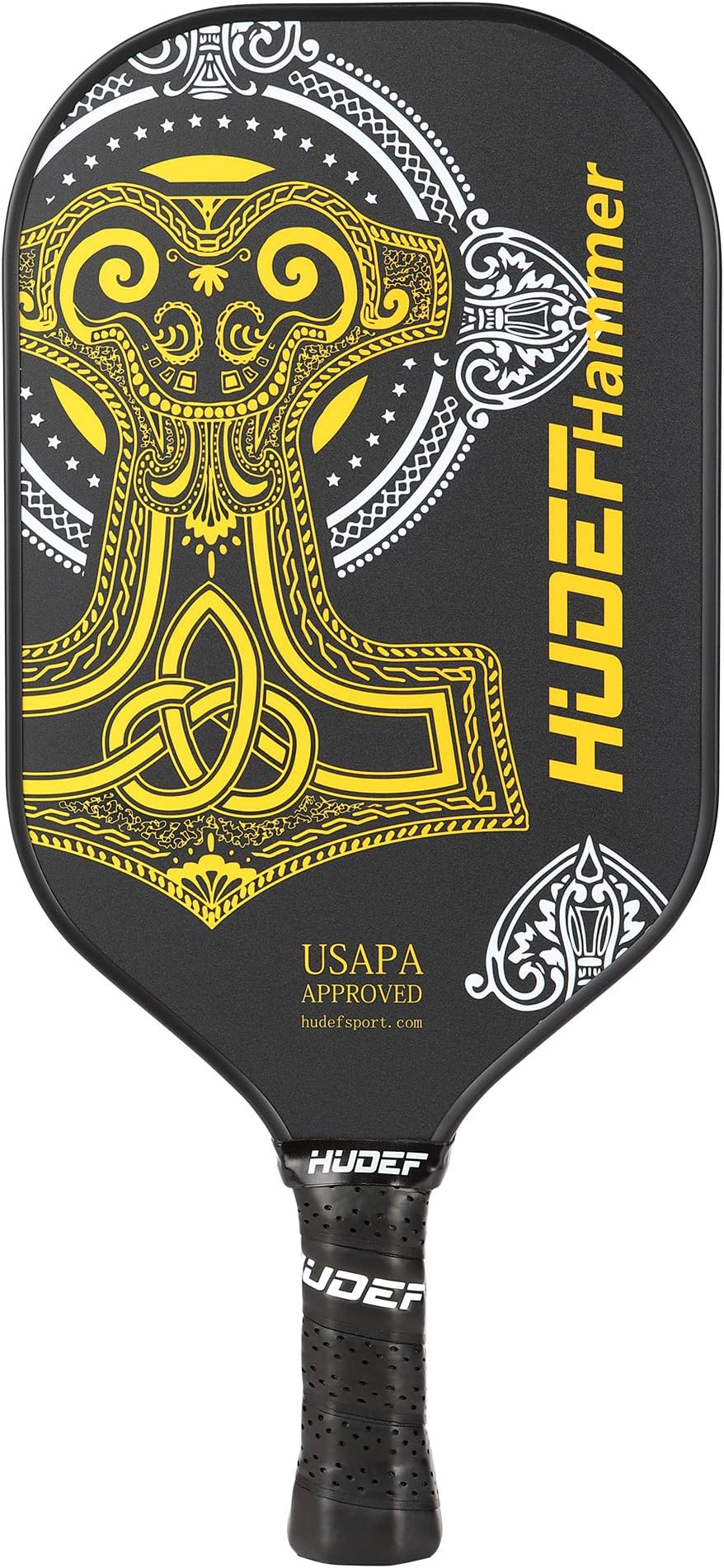 HUDEF Pickleball Paddle,Pickleball Paddles, Lightweight Graphite Carbon Fiber Face Pickleball Paddle Racquet Rackets Large Grip Long Handle,Honeycomb Core,Cushion Comfort Grip USAPA Approved