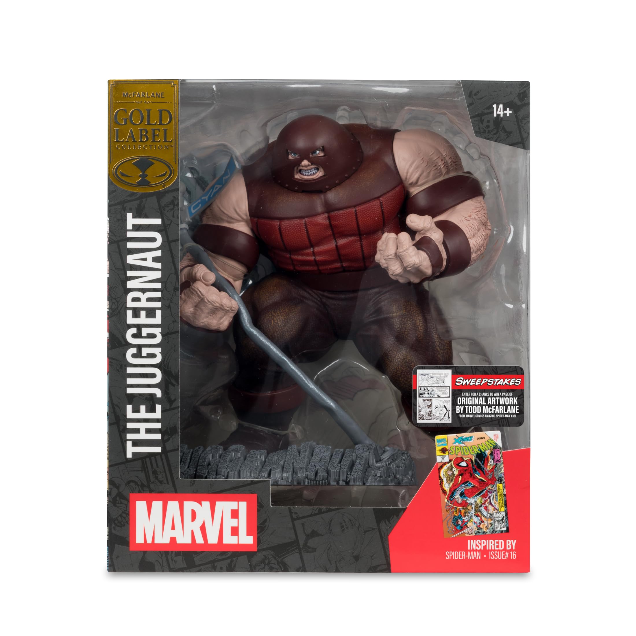 McFarlane Marvel The Juggernaut 1:10th Scale Collectible with Scene (Spider-MAN #16) Original Artwork Sweepstakes Gold Label Toys