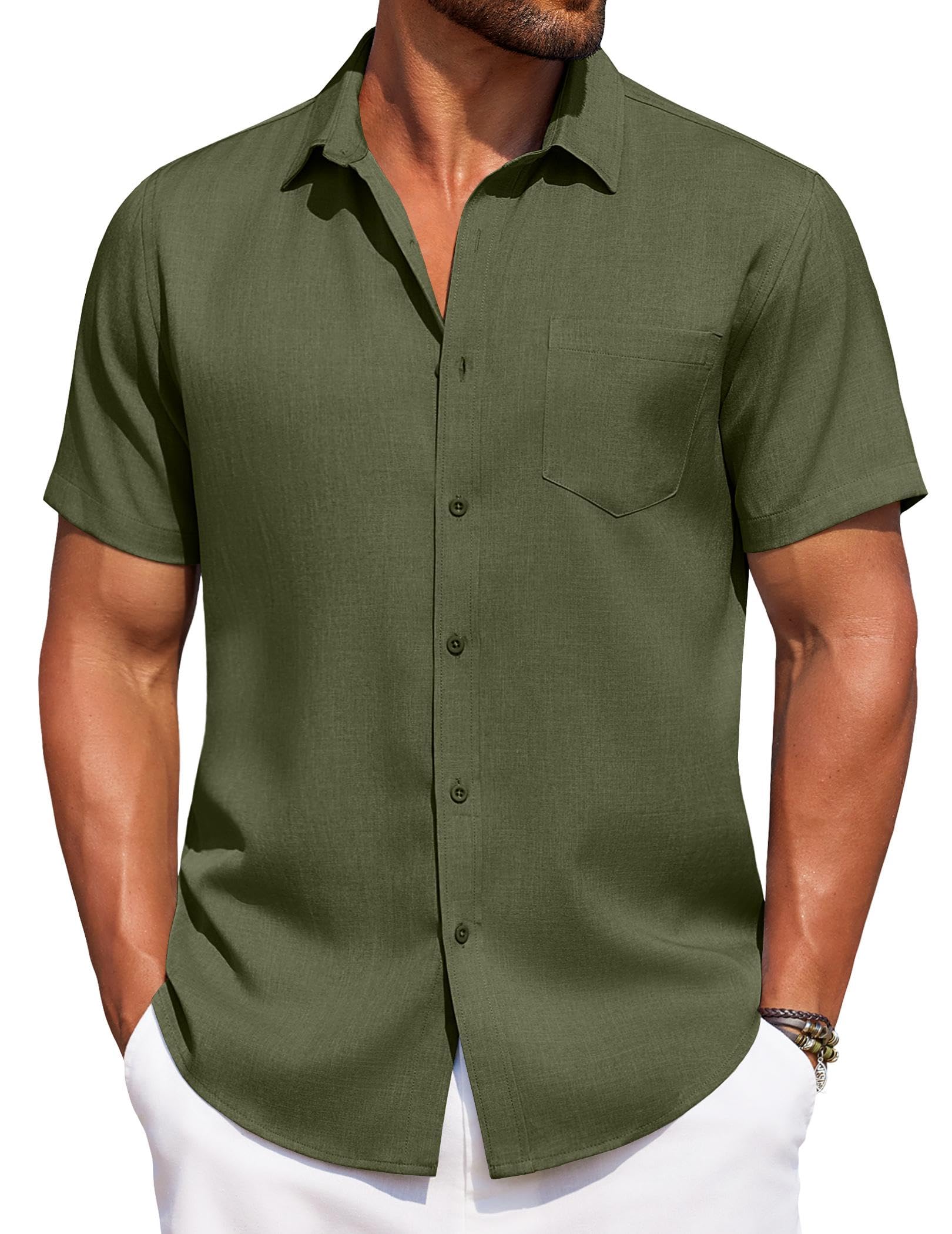 COOFANDY Men's Summer Beach Vacation Shirt Casual Button Down Short Sleeve Shirt Hawaiian Tropical Resort Wear