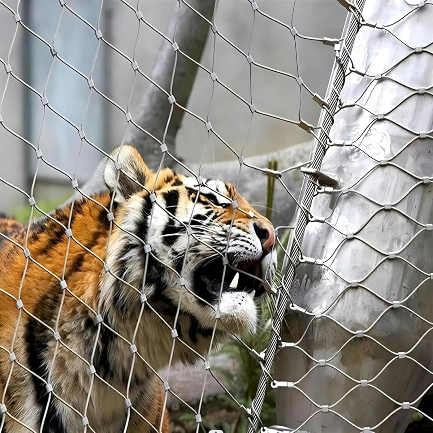 304 Stainless Steel Rope Net, Flexible Stainless Steel Rope Mesh, Animal Barrier Fence Protection Net for Balcony Stair Wire Rope (Color : 5cm, Size : 1x3m(3.3x9.8ft))