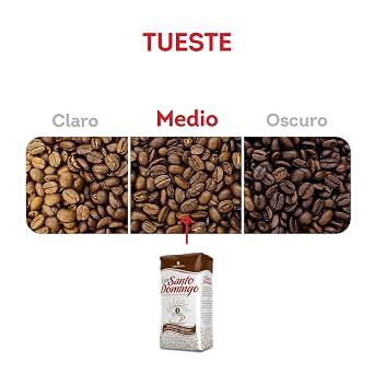 Cafe Santo Domingo Tostado En Grano - Roasted Whole Bean Coffee 1 lb / 454g, Zero Bitterness, Zero Acidity, No After Taste, No Preservatives | The World's Best Smooth Dominican Republic Coffee