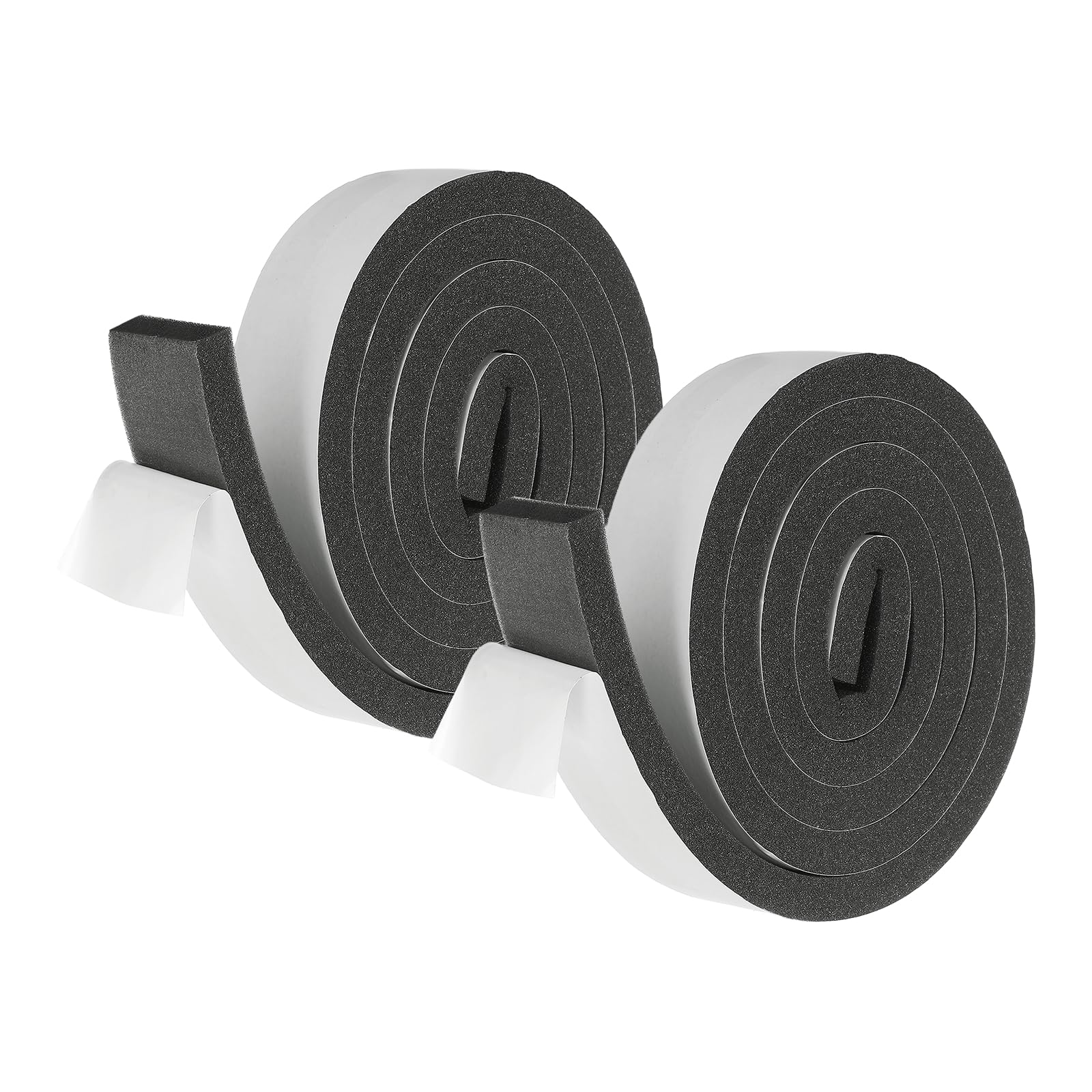 sourcing map Weather Stripping Door Seal, 2 Rolls 50mm x 15mm Adhesive Foam Tape Seal Soundproof Insulation Strips for Door Frame Window Gaps (13 Feet Total, 6.5 Feet/Roll)
