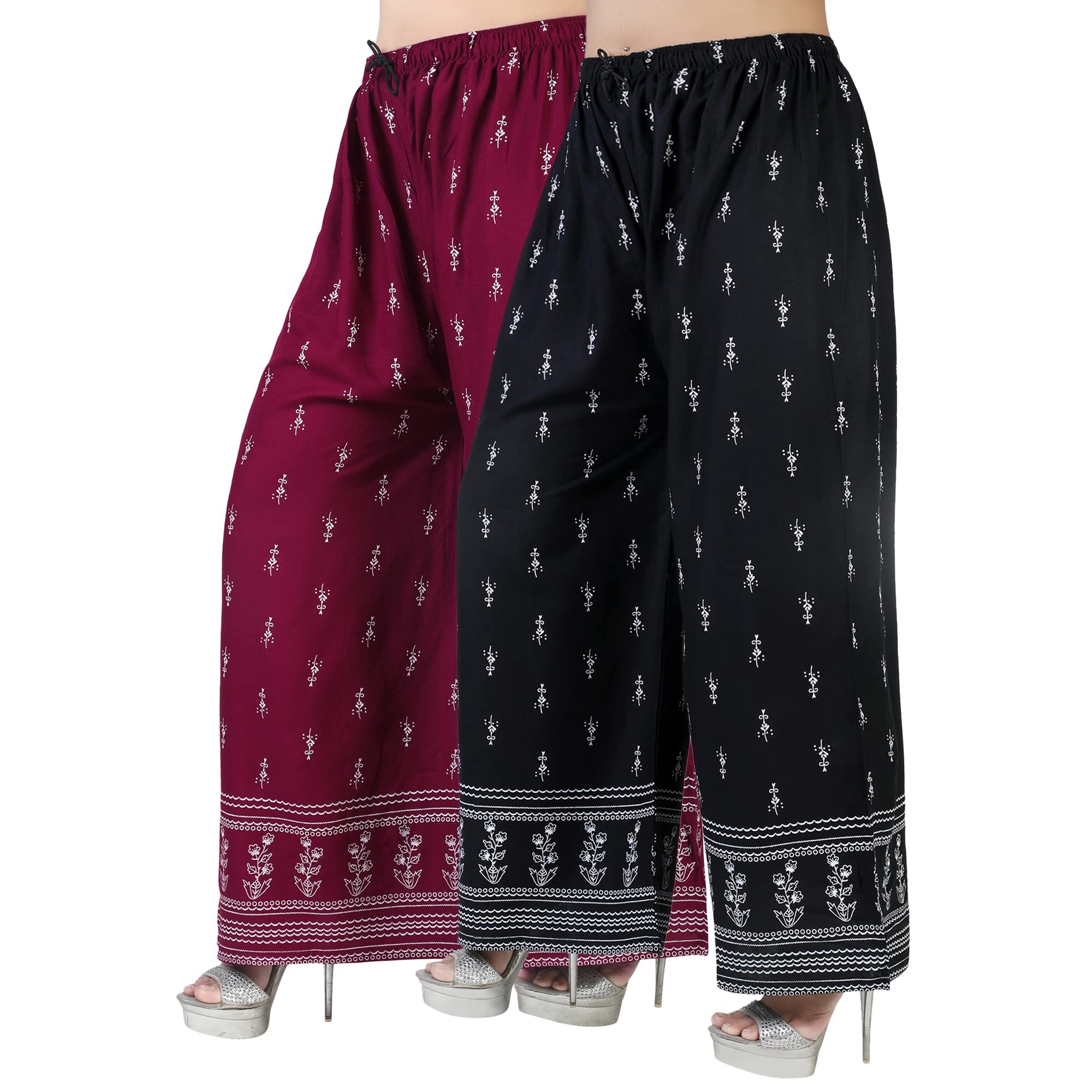 4k fashion Western Woman's Fit Relaxed Palazzo Bottom-picture-39