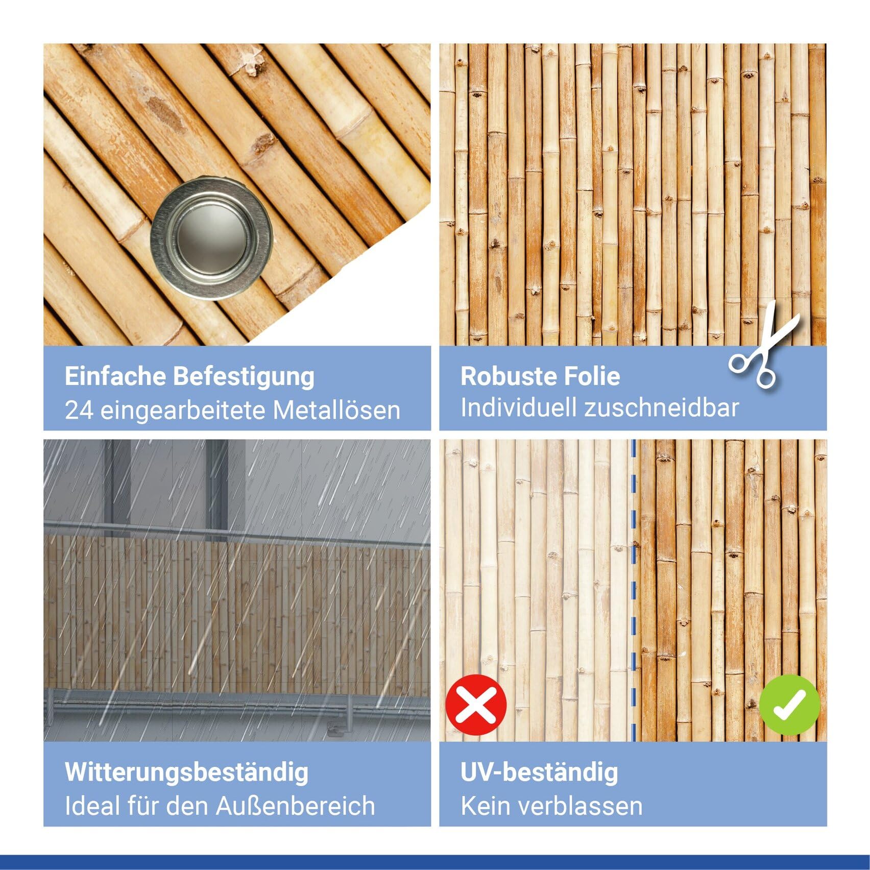 Maximex Pare-vue pour Balcon 5m x 85cm, Protège la Sphère Privée, à l'abri du Vent, Résistant aux UV et aux Intempéries, Séchage Rapide, Résistant à la Déchirure, Renforcé de Fibres de Verre