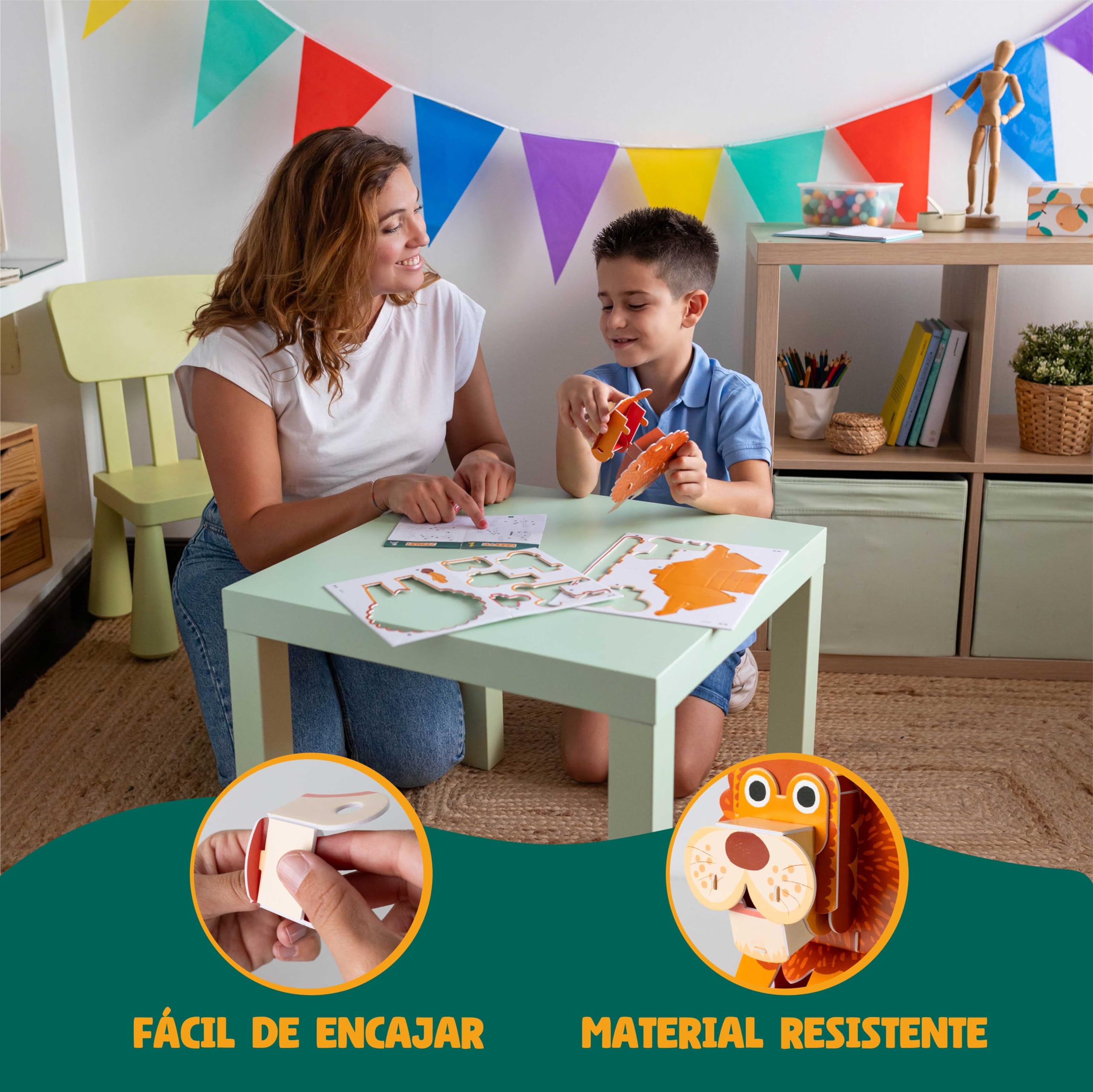 BONNYCO Puzzle 3D Niños de Animales de la Jungla, Pack 8 Puzzles 3D. Juegos Educativos, Regalos Juguetes Niños y Niñas 6 7 8 9 10 Años. Rompecabezas Infantil para Cumpleaños, Comunion, Navidad